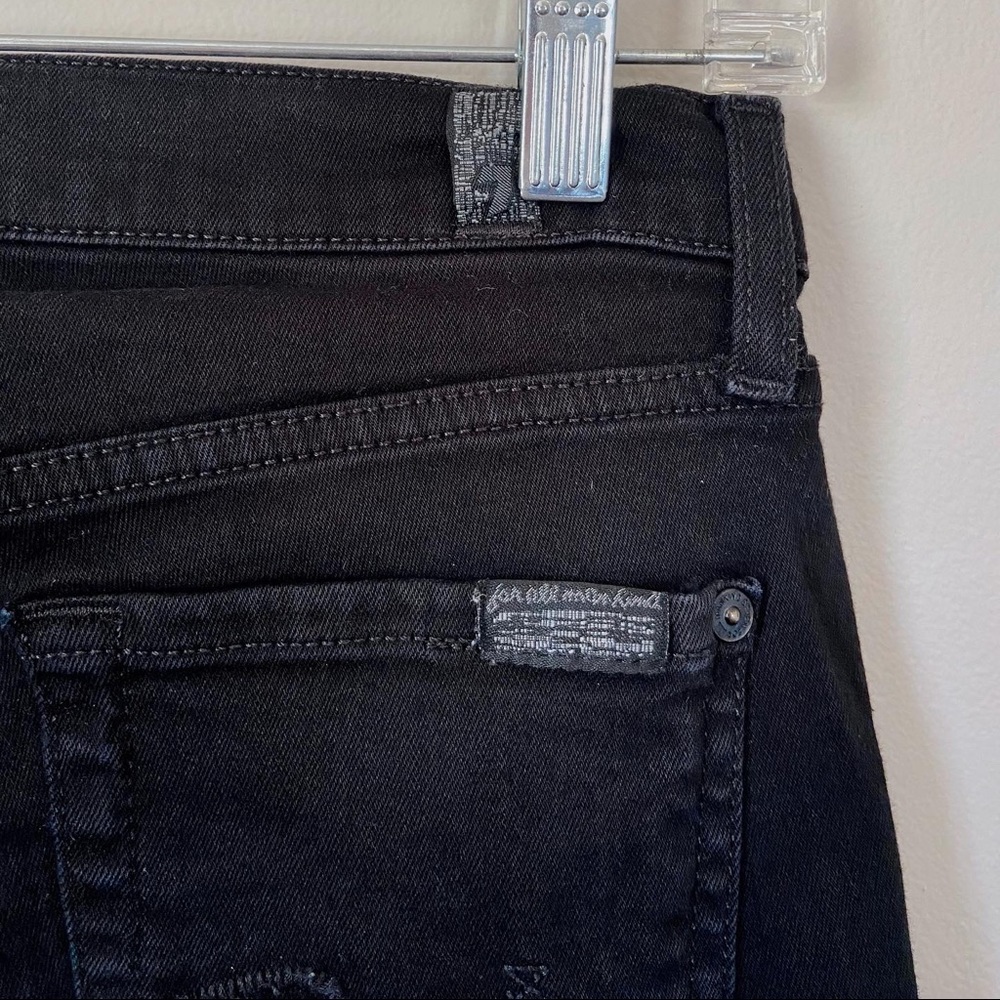 For All mankind black minimally ripped jeans size 26